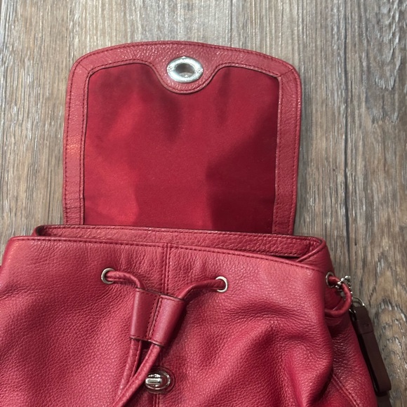 Coach Red Leather Backpack - Picture 6 of 11